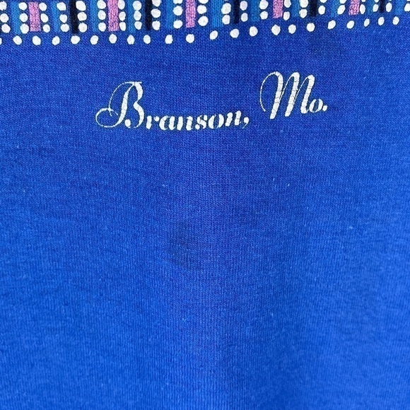 Vintage Fancy Cat Branson, MO Blue Shirt Single Stitch Medium - Picture 5 of 8
